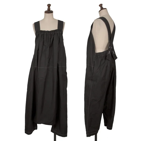 tao White Stitched Dropped Crotch Overalls Black S K-162586_001