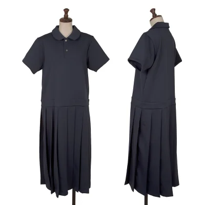 COMME des GARCONS GIRL Poly Round Collar Pleated Polo Shirt Dress