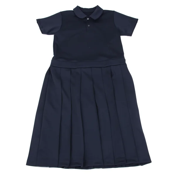 COMME des GARCONS GIRL Poly Round Collar Pleated Polo Shirt Dress K-162591_002