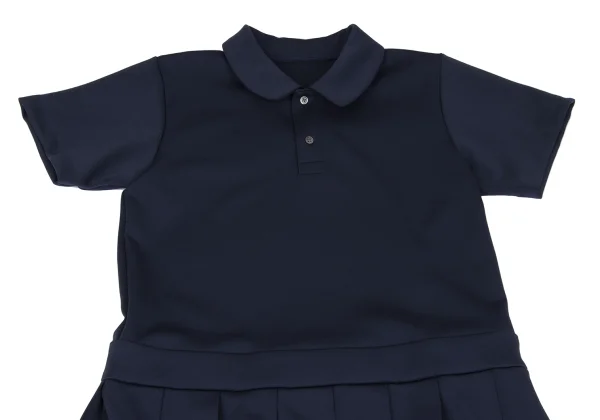 COMME des GARCONS GIRL Poly Round Collar Pleated Polo Shirt Dress K-162591_003