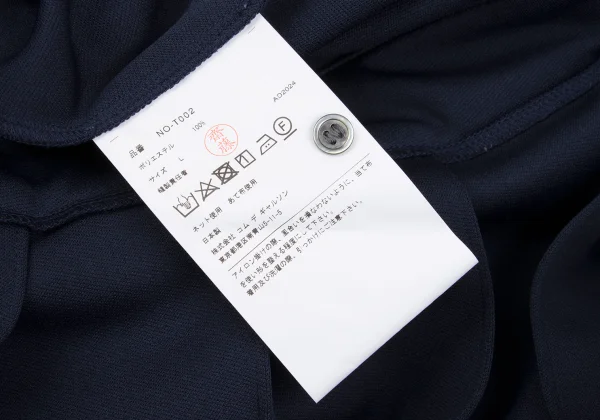 COMME des GARCONS GIRL Poly Round Collar Pleated Polo Shirt Dress K-162591_014