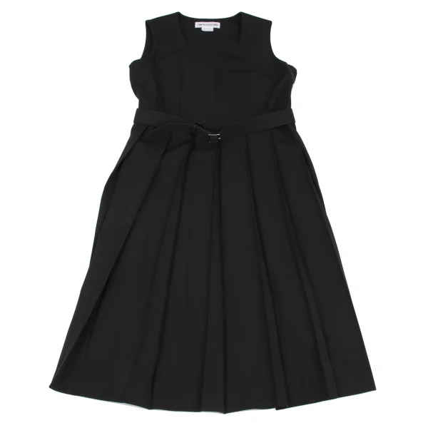 COMME des GARCONS GIRL Square Neck Pleats Belted Sleeveless Dress K-162592_002
