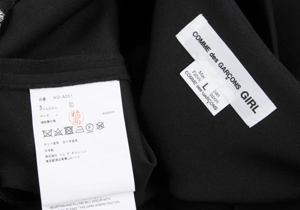 COMME des GARCONS GIRL Square Neck Pleats Belted Sleeveless Dress K-162592_014