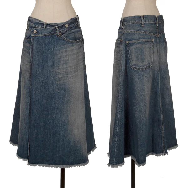 45rpm 45R Cutting Hem Wrap Denim Skirt  Indigo 3 K-162596_001