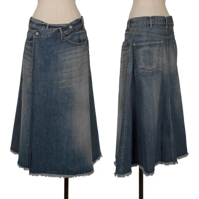45rpm 45R Cutting Hem Wrap Denim Skirt