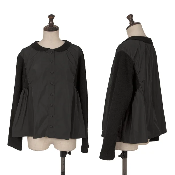 TOKUKO 1er VOL Switching  Round Collar Jacket Black 9 K-162602_001