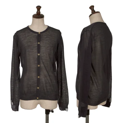 Ne-net Patch Sleeve Mesh Cardigan