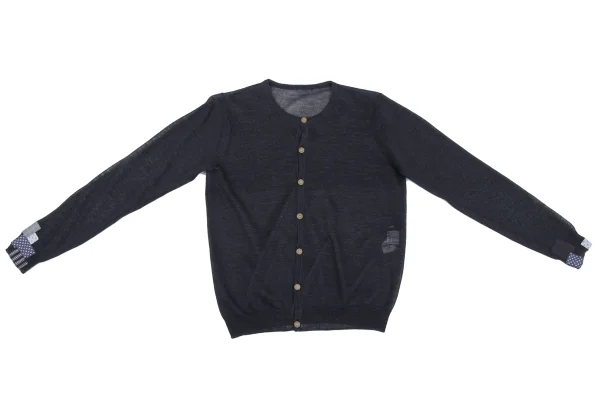 Ne-net Patch Sleeve Mesh Cardigan K-162604_002