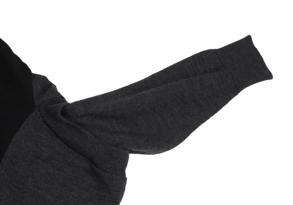 RISMAT by Y's Wool Bicolor Layered Sleeve V-neck Knit K-162611_005