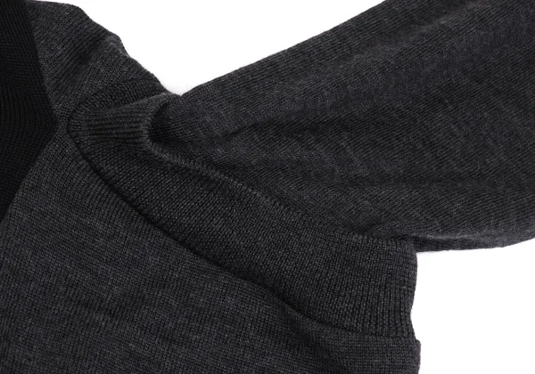 RISMAT by Y's Wool Bicolor Layered Sleeve V-neck Knit K-162611_006