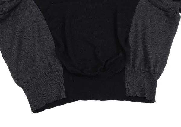 RISMAT by Y's Wool Bicolor Layered Sleeve V-neck Knit K-162611_008