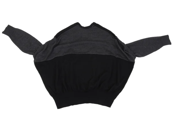 RISMAT by Y's Wool Bicolor Layered Sleeve V-neck Knit K-162611_010