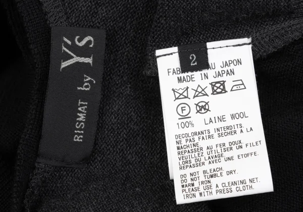 RISMAT by Y's Wool Bicolor Layered Sleeve V-neck Knit K-162611_012