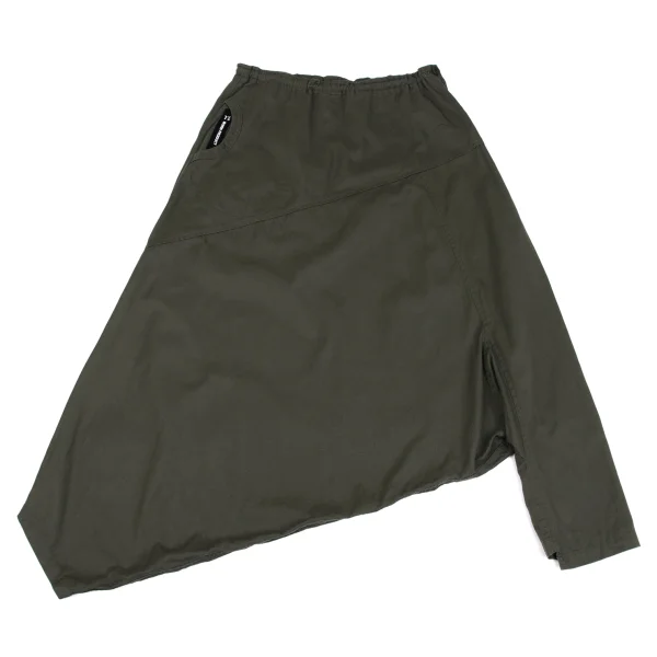Y’s ワイズ　変形サルエルパンツ　アシンメトリー　コットン　ゴム　カーキ　2 ワイズY's BORN PRODUCT コットンツイルアシンメトリーサルエル