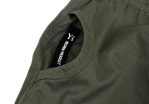 Y's BORN PRODUCT Asymmetrical Cotton Twill Dropped Crotch Pants K-162614_006