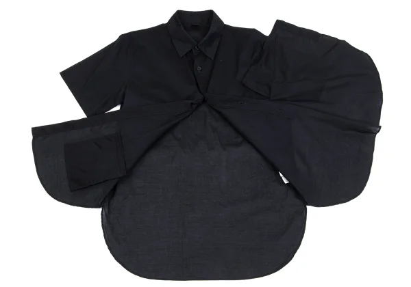 Y's Side Button Asymmetry Short Sleeve Shirt K-162618_015