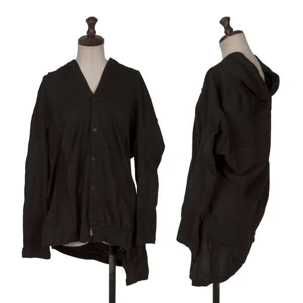 Y's Cotton Dot Jacquard Cardigan Black 2 K-162620_001