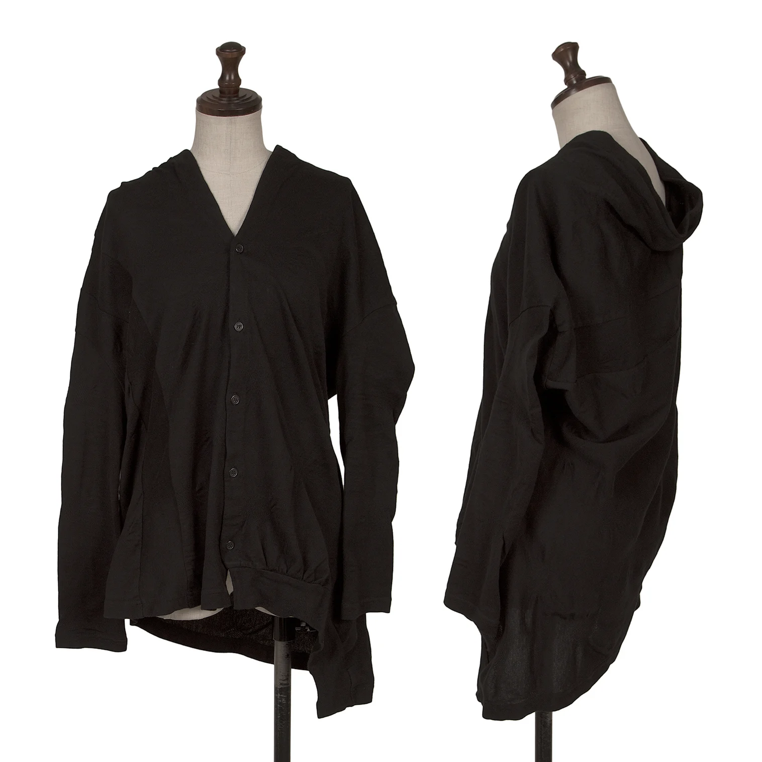 ワイズY's コットンドットジャガードカーディガン 黒2 (K-162620