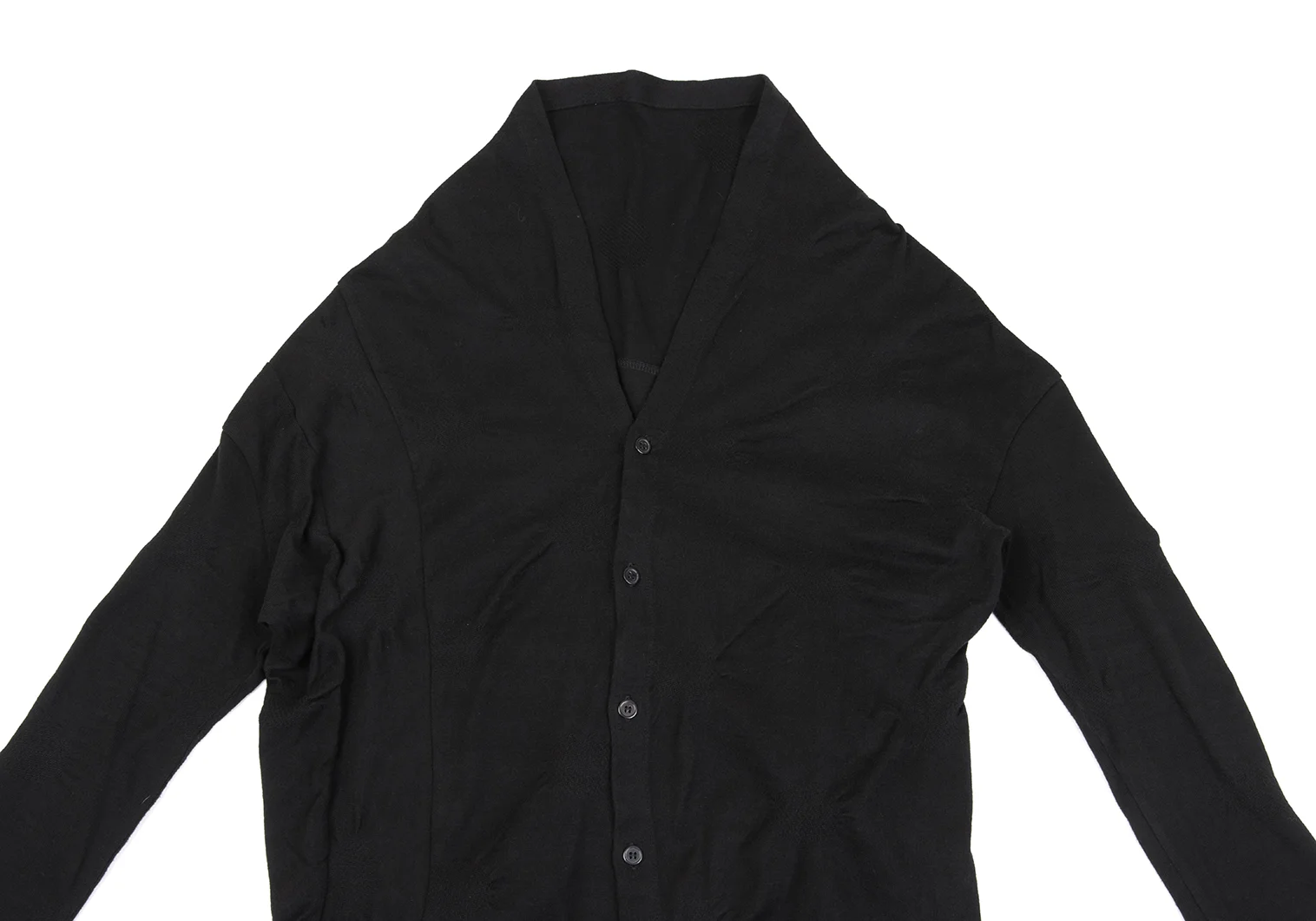 ワイズY's コットンドットジャガードカーディガン 黒2 (K-162620