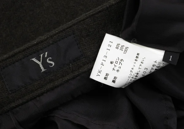 Y's Wool Switching Dropped Crotch Pants K-162623_017