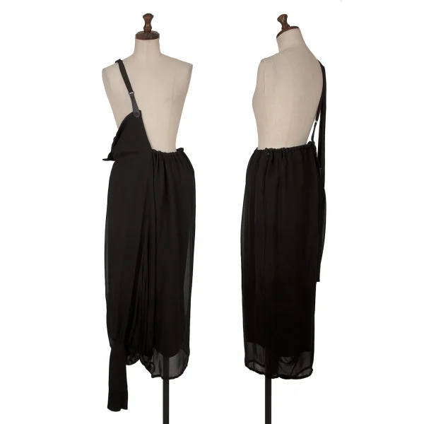 Y's Asymmetry Layered Strap Pants Black 1 K-162626_001