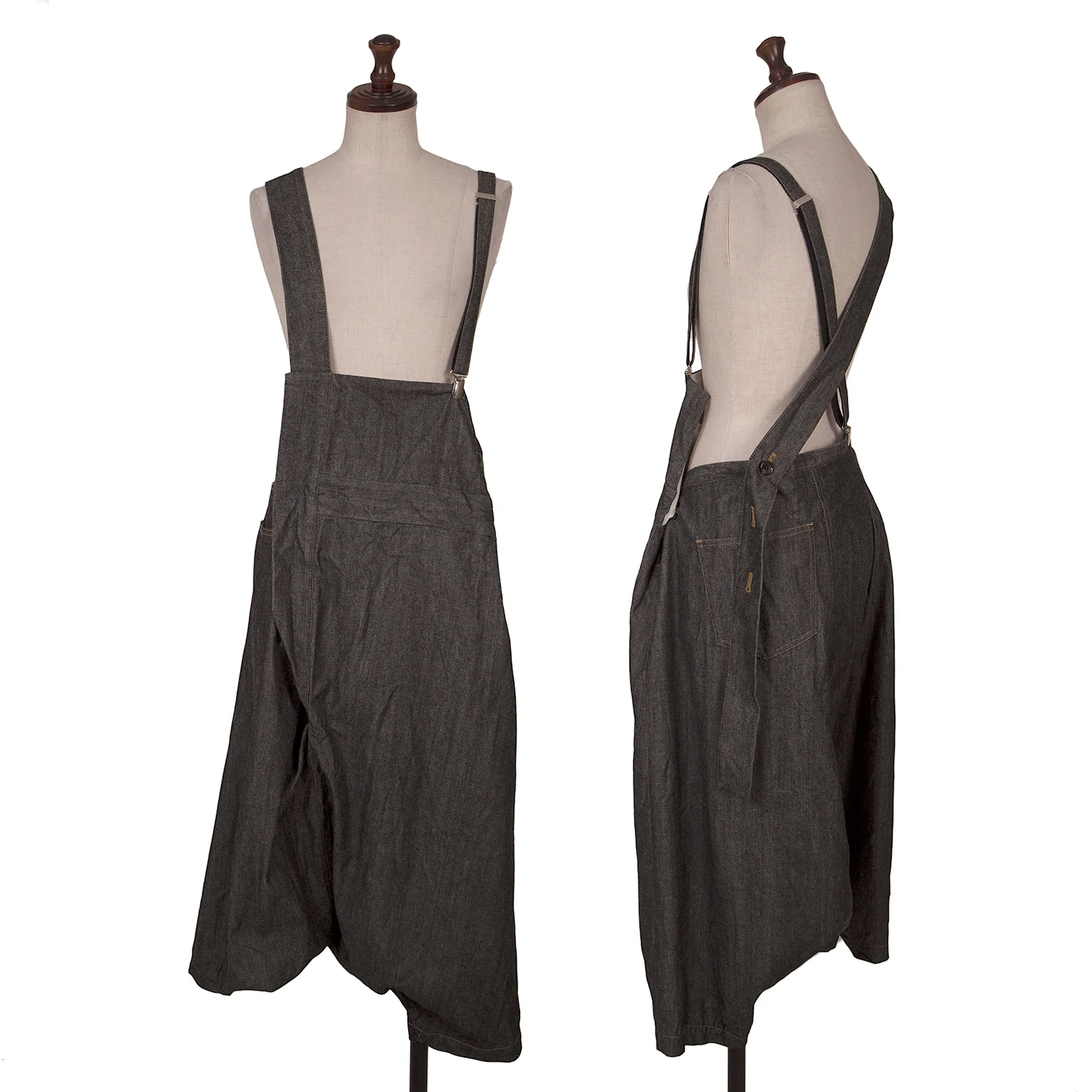 Y's ワイズ 美品 カットアウト サルエルパンツ グレー1 ワイズY's コットンデニム吊りサルエルパンツ グレー1 (K-162627