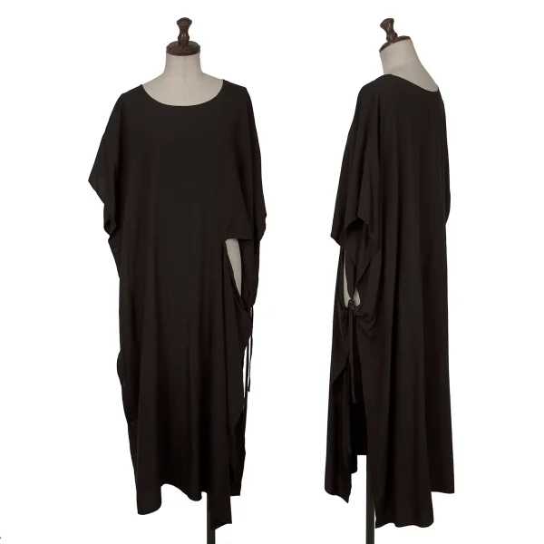 Y's Rayon Side Button Dress Black 2 K-162634_001