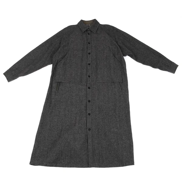 Y's Wool Nylon Pocket Design Shirt Dress K-162636_002