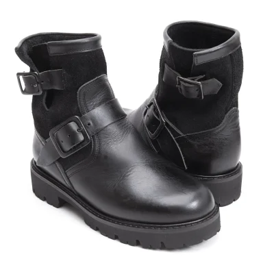Y's Double Belted DesIgn Leather Boots