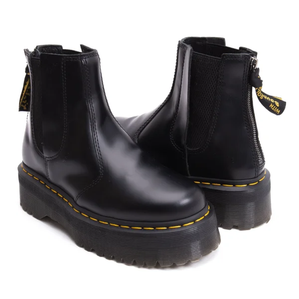 Y's x Dr Martens 2976 QUAD Back Zipper Side-gore Boots Black US 6 K-162642_001