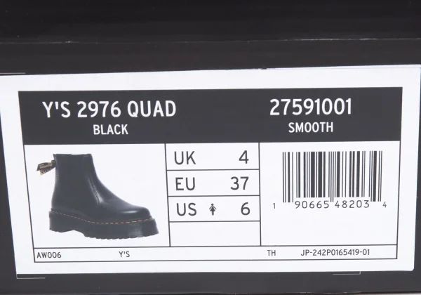 Y's x Dr Martens 2976 QUAD Back Zipper Side-gore Boots K-162642_014