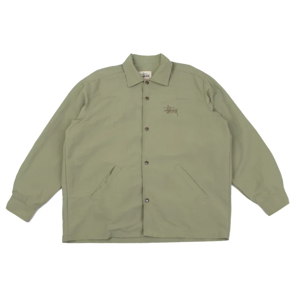 STUSSY Logo Print Nylon Coaching Jacket Khaki L K-162644_001
