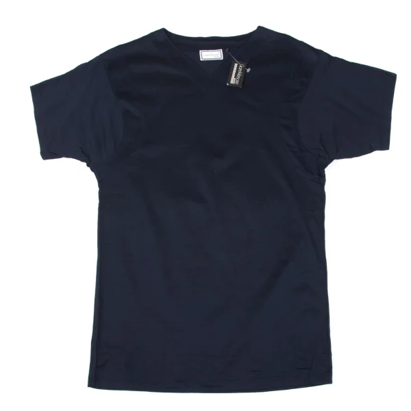 GIANNI VERSACE Cotton V Neck T Shirt Navy L-XL K-162648_001