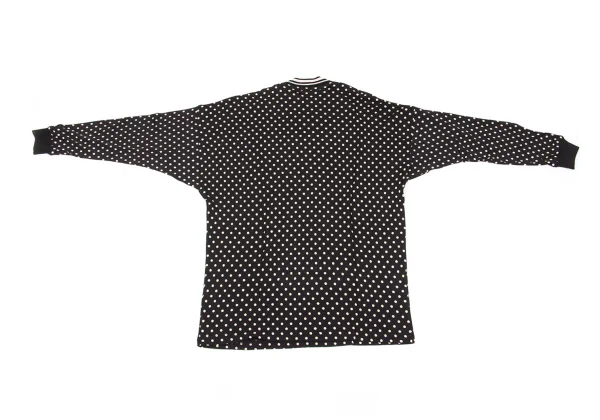 ジャンニヴェルサーチGIANNI VERSACE レーヨンコットンドットプリントカットソー 黒アイボリー46 K-162649_008