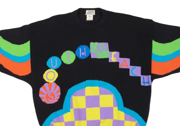 GIANNI VERSACE South Beach Jacquard Wool Knit Sweater K-162650_002