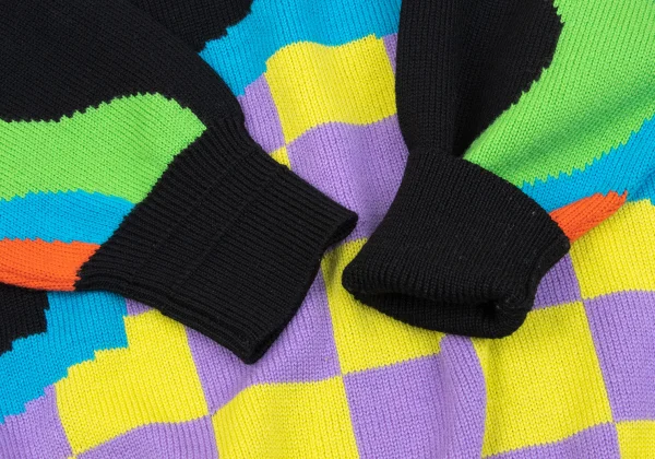 GIANNI VERSACE South Beach Jacquard Wool Knit Sweater K-162650_007