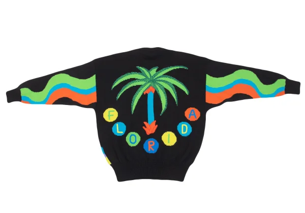 GIANNI VERSACE South Beach Jacquard Wool Knit Sweater K-162650_010