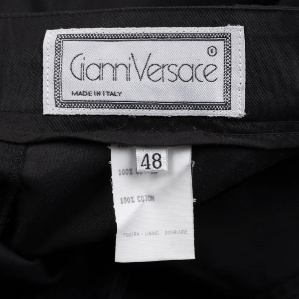 ジャンニヴェルサーチGIANNI VERSACE コットンテーパードパンツ 黒48 K-162651_013