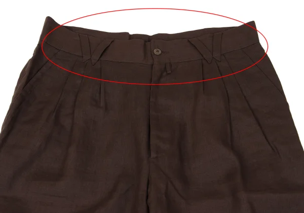 ジャンニヴェルサーチGIANNI VERSACE リネンワイドパンツ 茶50 K-162652_002