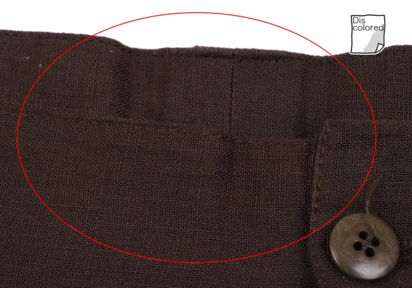 ジャンニヴェルサーチGIANNI VERSACE リネンワイドパンツ 茶50 K-162652_003