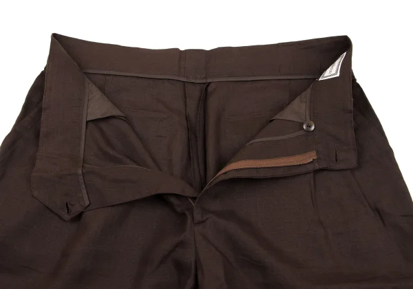 ジャンニヴェルサーチGIANNI VERSACE リネンワイドパンツ 茶50 K-162652_006
