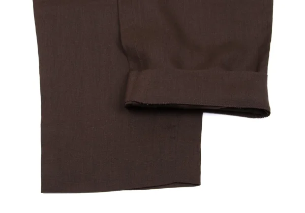 ジャンニヴェルサーチGIANNI VERSACE リネンワイドパンツ 茶50 K-162652_008