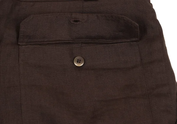 ジャンニヴェルサーチGIANNI VERSACE リネンワイドパンツ 茶50 K-162652_011