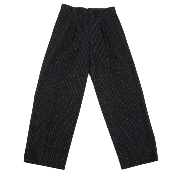 Jean Paul GAULTIER HOMME Wool Stitch Stripe Tuck Pants Black 48 K-162659_001