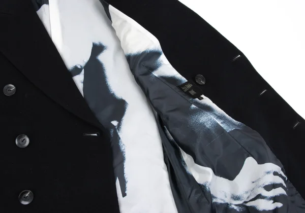 Jean Paul GAULTIER HOMME Graphic Printed Lining Wool Melton Coat K-162666_011