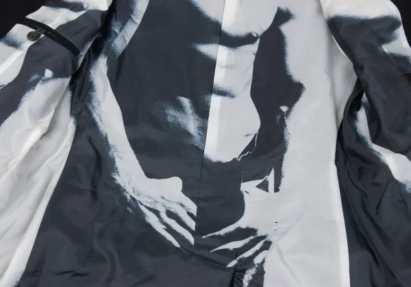 Jean Paul GAULTIER HOMME Graphic Printed Lining Wool Melton Coat K-162666_013