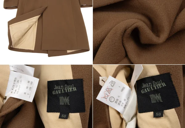 Jean Paul GAULTIER HOMME Wool Melton Peak Lapel Pea Coat K-162667_019