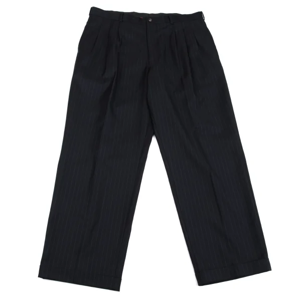 Papas GUABELLO SUPER130'S Wool Striped Pants Navy 52LL K-162673_001
