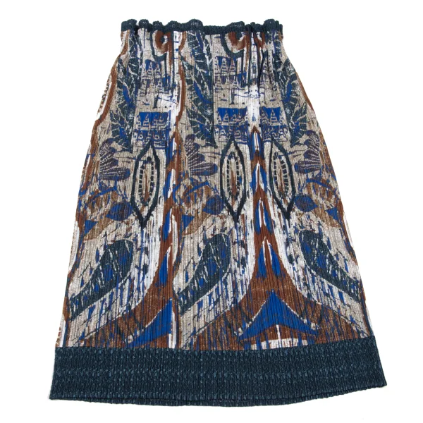 PLEATS PLEASE Lace Switching Graphic Printed Skirt K-162683_002