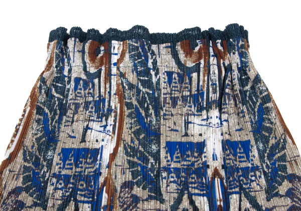 PLEATS PLEASE Lace Switching Graphic Printed Skirt K-162683_003